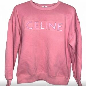 Authentic Celine blush Pink Crew Neck Sweatshirt